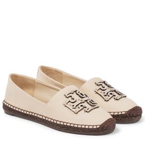 Tory Burch ines leather espadrilles in cream size 8